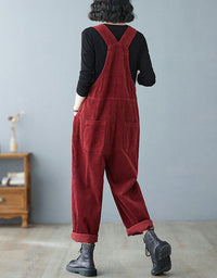 Women’s Comfortable Baggy Corduroy Loose Overalls