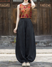 Women's Loose Linen Pants – High Waist Wide Leg Casual Pants