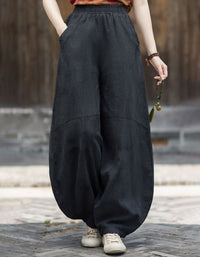 Women's Summer Linen Harem Pants – Relaxed Boho Casual Trousers