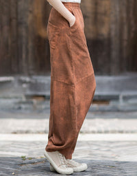 Vintage Inspired Linen Pants for Women – Loose Artistic Wide Leg Style