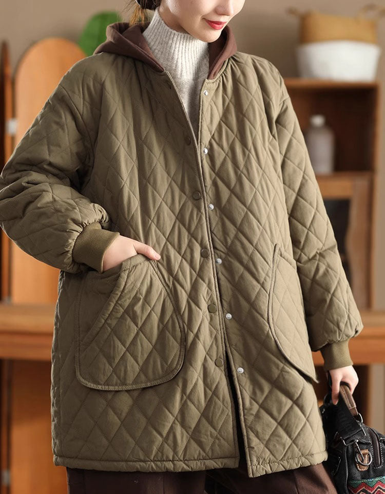 Women's Comfortable Oversized Quilted Hoodie Coat
