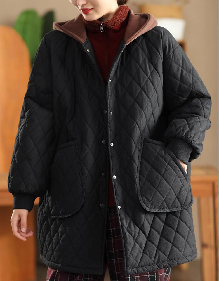 Women's Comfortable Oversized Quilted Hoodie Coat