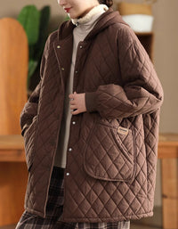 Women's Comfortable Oversized Quilted Hoodie Coat