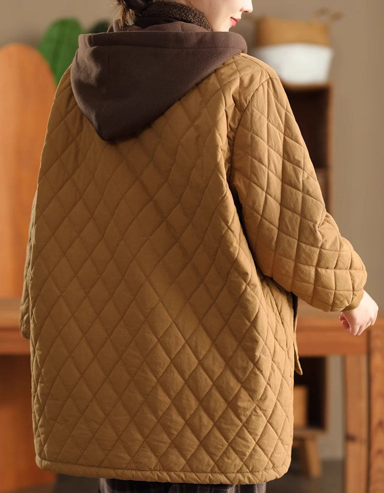 Women's Comfortable Oversized Quilted Hoodie Coat
