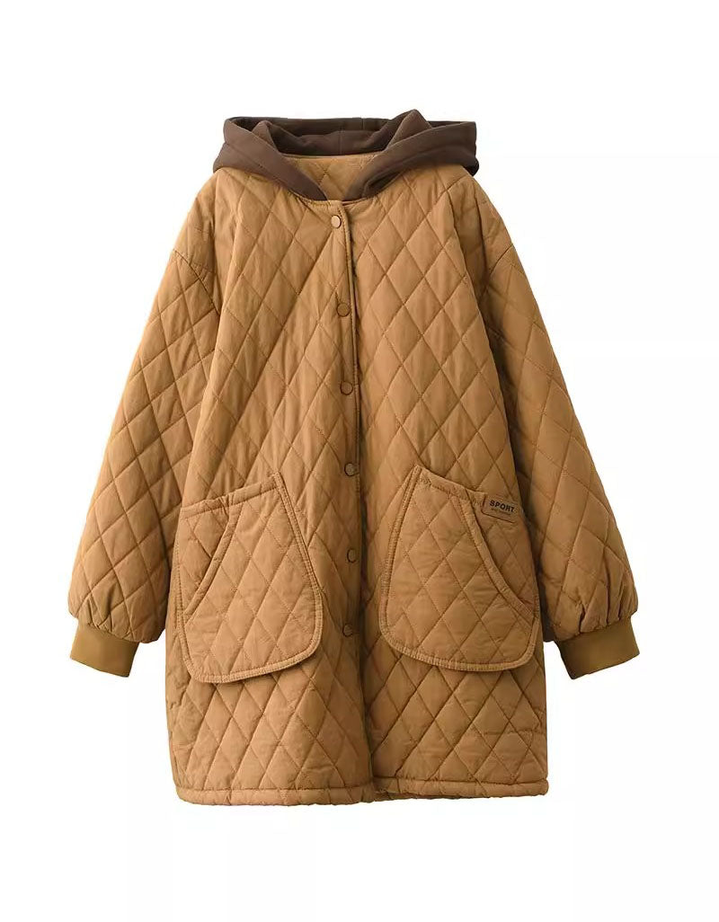 Women's Comfortable Oversized Quilted Hoodie Coat