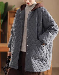 Women's Comfortable Oversized Quilted Hoodie Coat