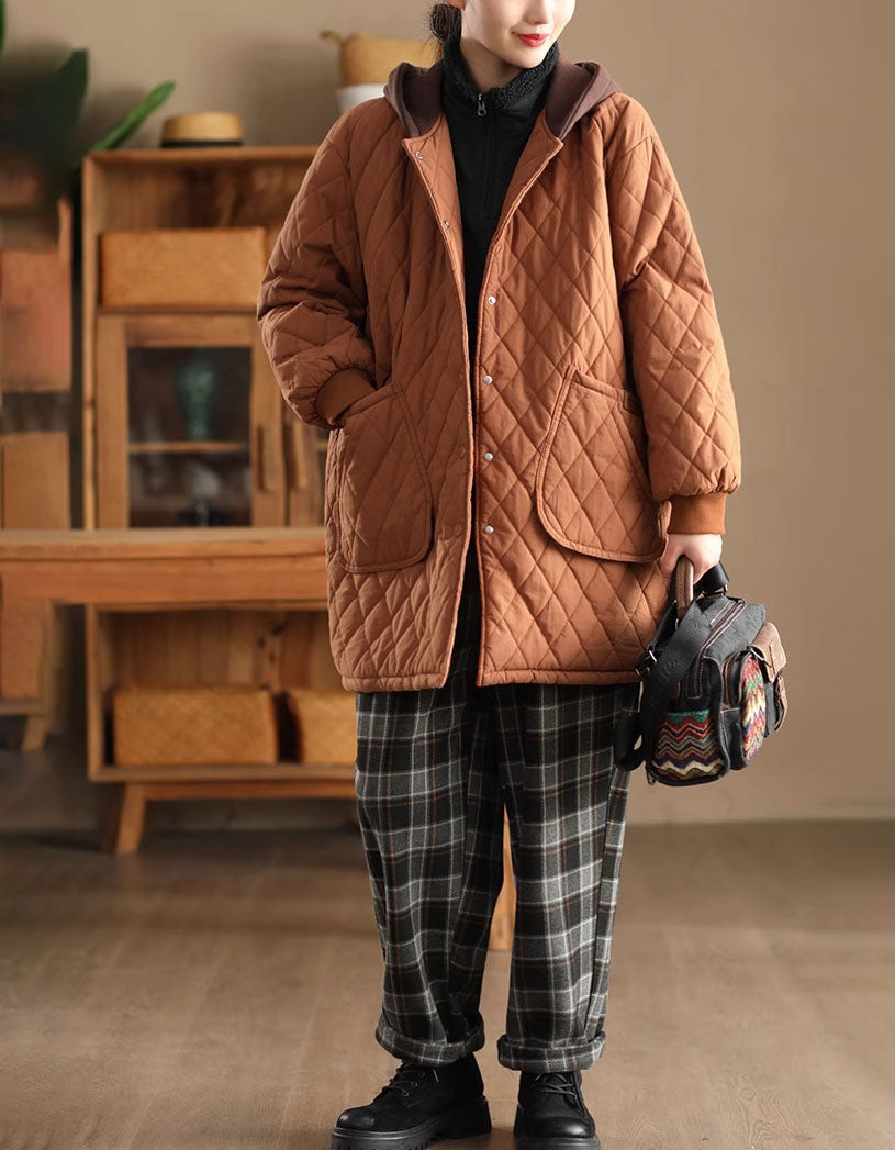 Women's Comfortable Oversized Quilted Hoodie Coat