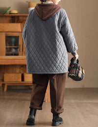 Women's Comfortable Oversized Quilted Hoodie Coat