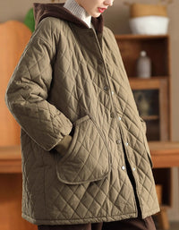 Women's Comfortable Oversized Quilted Hoodie Coat