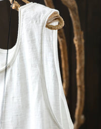 Women's Casual Purple Linen Summer Tank Blouse