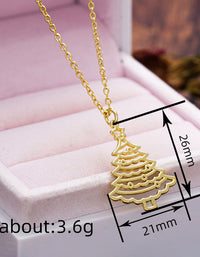 Women’s Elegant Hollow Christmas Tree Pendant Necklace