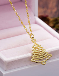 Women’s Elegant Hollow Christmas Tree Pendant Necklace
