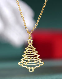 Women’s Elegant Hollow Christmas Tree Pendant Necklace