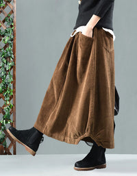 Women's Front Packet Retro Corduroy Skirt