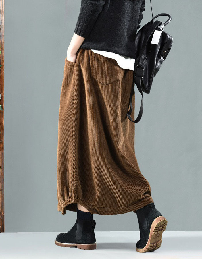 Women's Front Packet Retro Corduroy Skirt