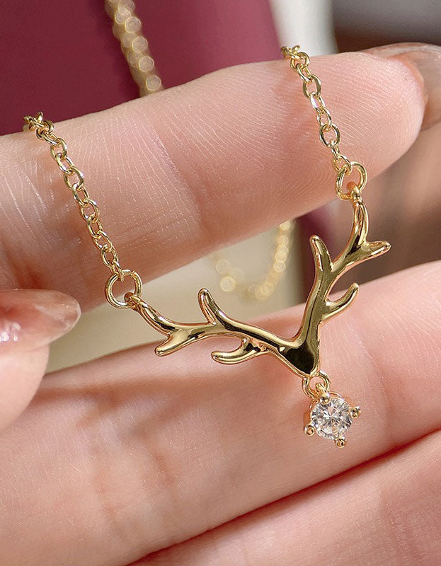 Women’s Handmade Christmas Reindeer Antler Necklace