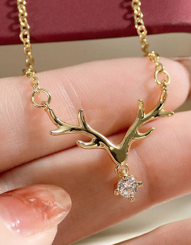 Women’s Handmade Christmas Reindeer Antler Necklace