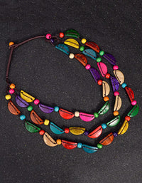 Women's Handmade Multilayer Coconut Shell Bead Necklace