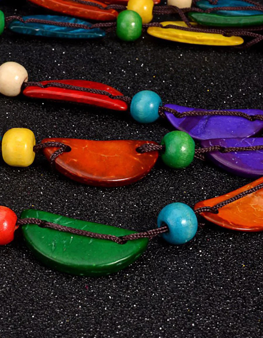 Women's Handmade Multilayer Coconut Shell Bead Necklace