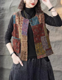 Women’s Patchwork Handmade Vintage Floral Vest - Islinen