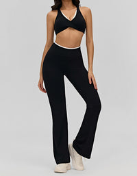 High rise flared yoga pants side fit