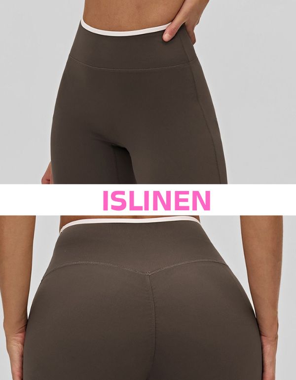 Women’s high waist flare yoga leggings close-up