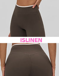 Women’s high waist flare yoga leggings close-up