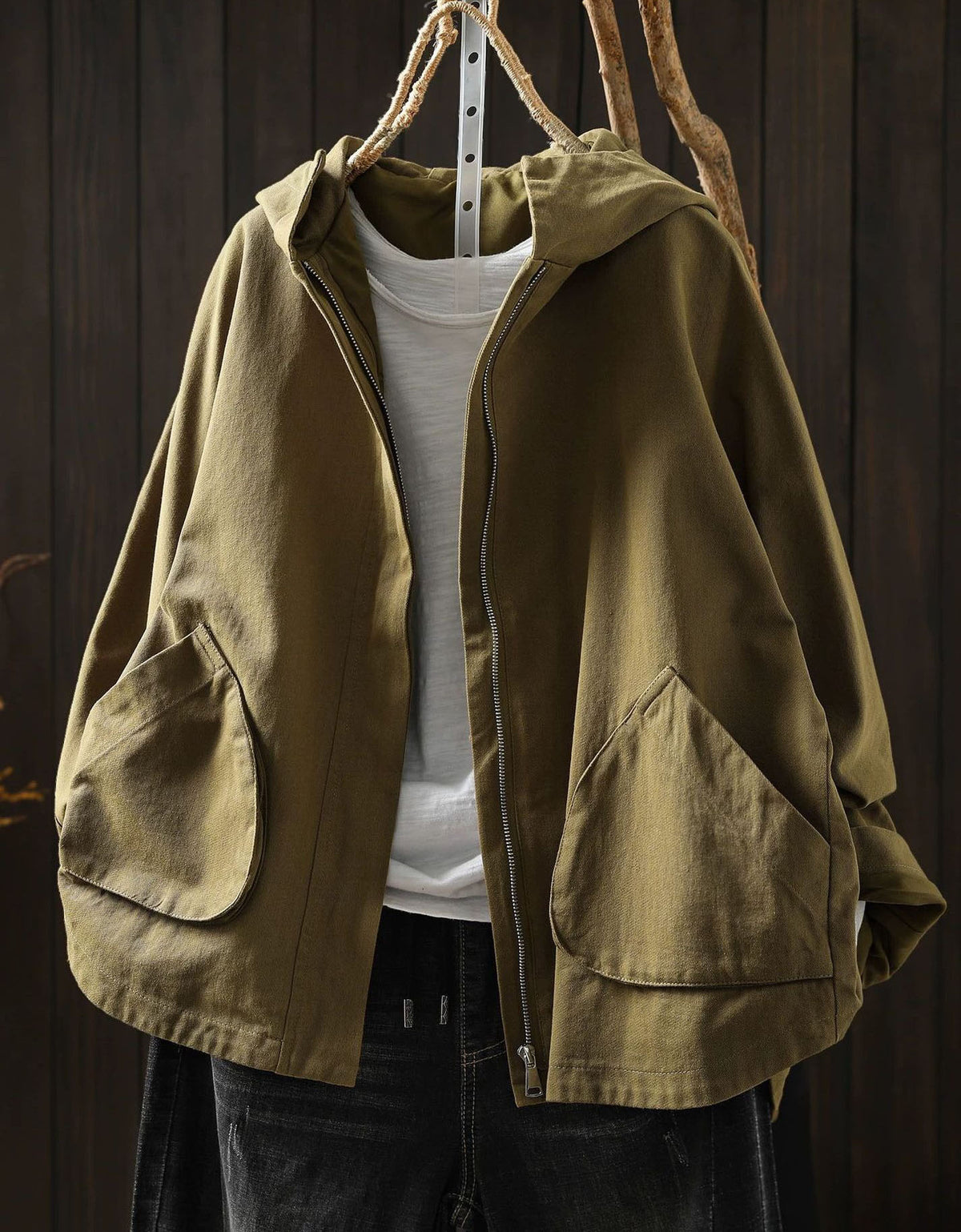 Women's Hooded Windbreaker Jacket – Lightweight Casual Zip Up Outerwear
