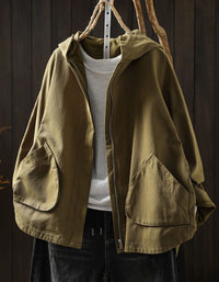 Women's Hooded Windbreaker Jacket – Lightweight Casual Zip Up Outerwear