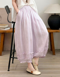 Women's Natural Linen Barrel Leg Pants – Comfortable Summer Trousers