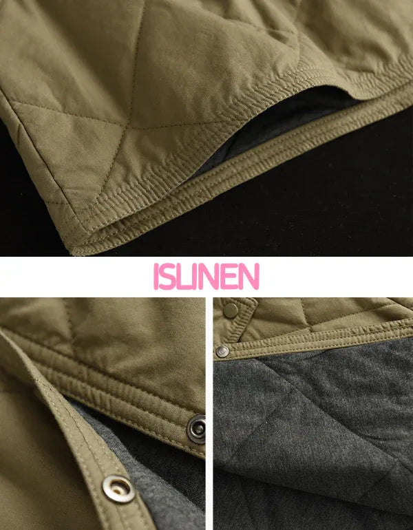 Women’s Loose Casual Long Hooded Quilted Jacket - Islinen