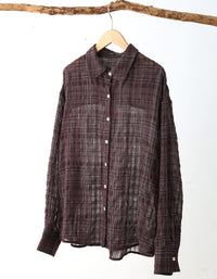 women loose fit plaid blouse breathable comfortable fashion shirt