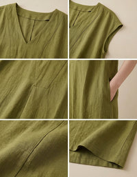 Women's summer linen blend dress with relaxed oversized design