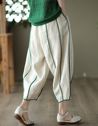 Women’s Loose Fit Striped Linen Trousers