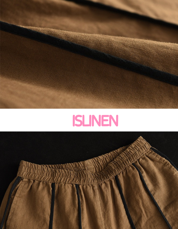 Women’s Loose Fit Striped Linen Trousers