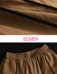 Women’s Loose Fit Striped Linen Trousers