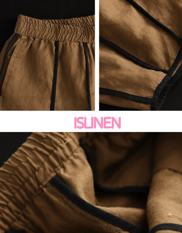 Women’s Loose Fit Striped Linen Trousers