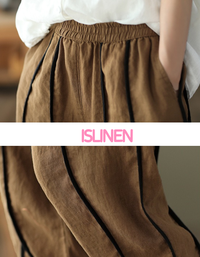 Women’s Loose Fit Striped Linen Trousers