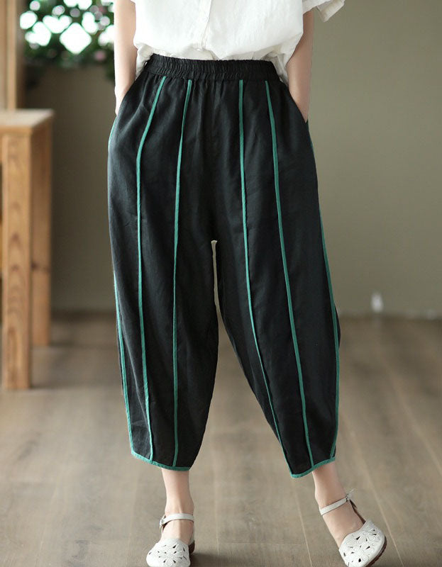 Women’s Loose Fit Striped Linen Trousers