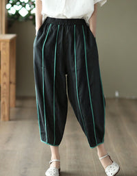 Women’s Loose Fit Striped Linen Trousers