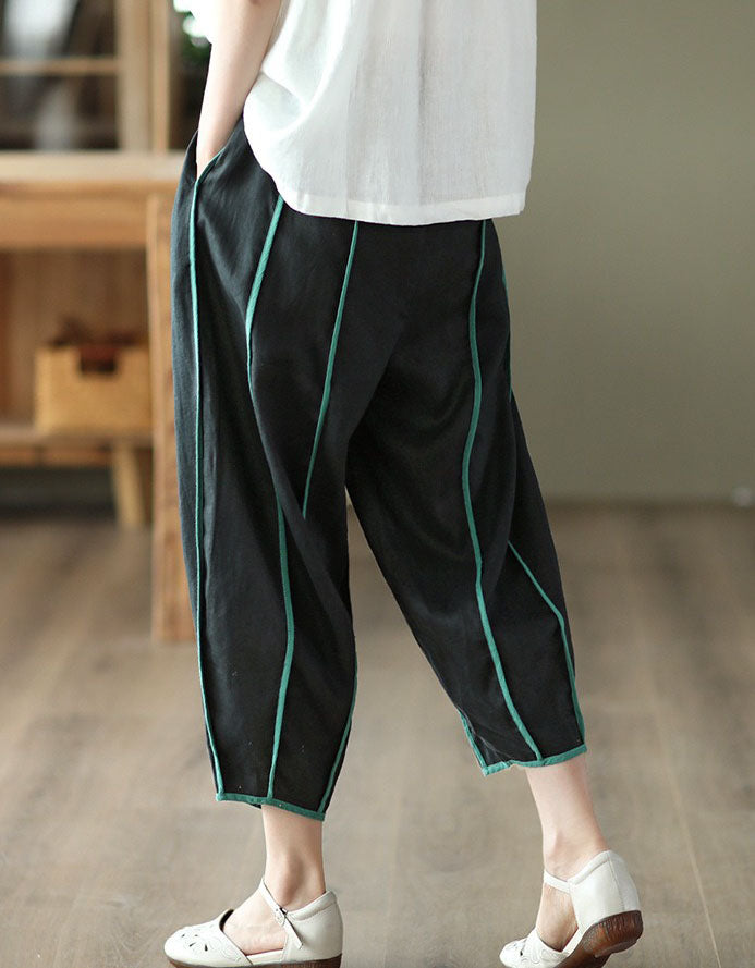 Women’s Loose Fit Striped Linen Trousers