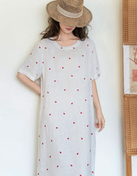 Women’s Relaxed Fit Embroidered Midi Dress