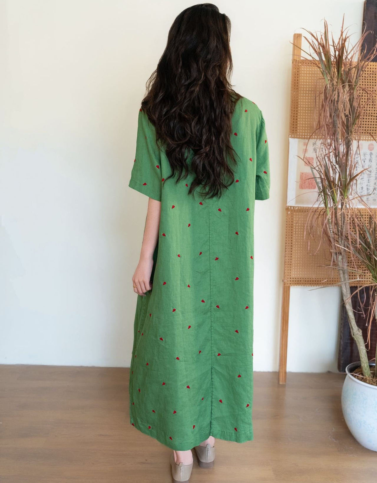 Loose Casual Embroidered Linen Summer Dress