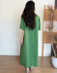 Loose Casual Embroidered Linen Summer Dress