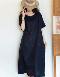 Breathable Loose Linen Dress for Women