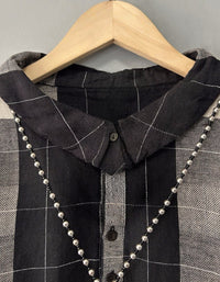 Women’s Oversized Black Plaid Shirt