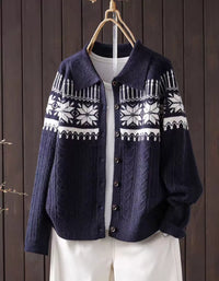 Women’s Winter Nordic Knit Button Front Cardigan