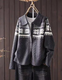 Women’s Cable Knit Nordic Pattern Cardigan Sweater