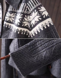 Women’s Warm Nordic Pattern Cable Knit Cardigan