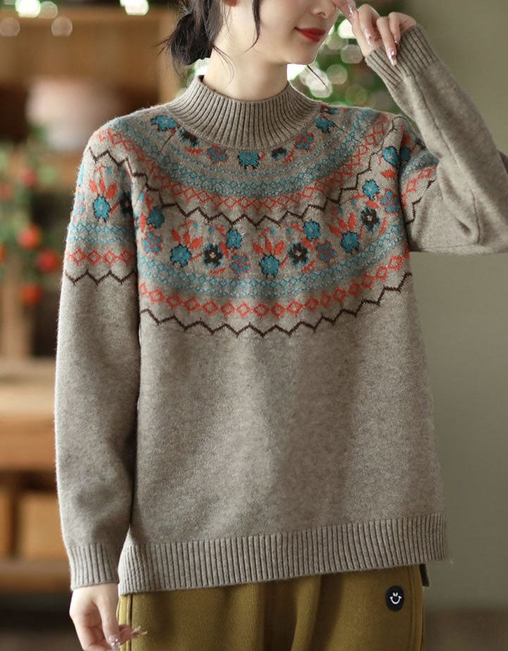 Women’s Oversized Casual Fair Isle Sweater